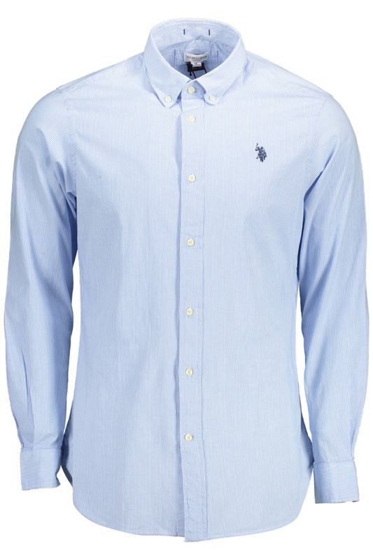 US POLO SHIRT LONG SLEEVE MAN LIGHT BLUE