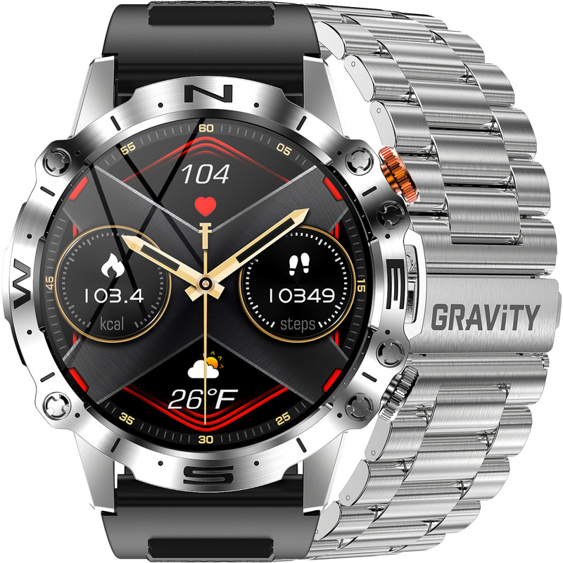 GRAVITY GT20-2 MEN'S SMARTWATCH - AMOLED, ADDITIONAL BELT (sg024b)