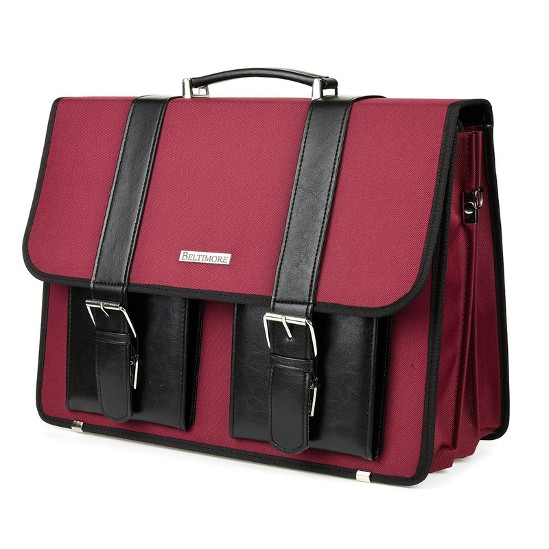 Beltimore luxury men's briefcase large laptop bag maroon I36