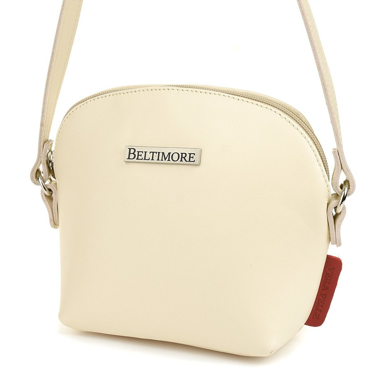 Cream small women's leather belt handbag Beltimore N22