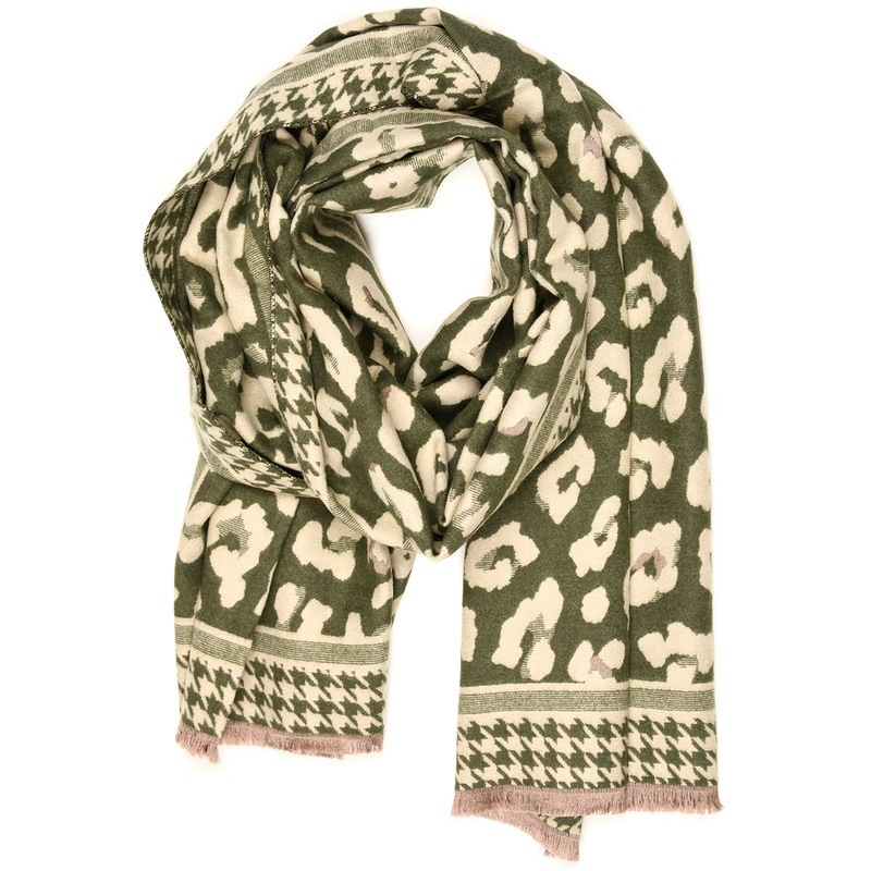 Green Large Women's Warm Cotton Mottled Scarf AX-108