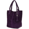 Leather bag suede bag large A4 with sachet plum l82