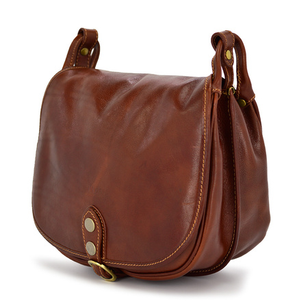 Elegant classic women's leather messenger bag