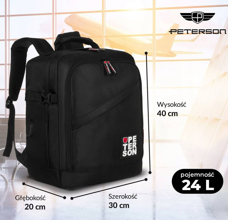 Polyester bagpack PETERSON PTN PLG-02-T