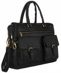 Leather laptop bag PETERSON PTN LAP-15602-NDM