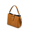 Women's leather shoulder messenger bag with three compartments