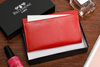 Women's leather wallet large horizontal with earworm RFiD red BELTIMORE 038