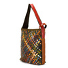 Multicolored women's leather handbag and backpack