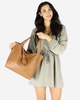 Modny skórzany shopper MAZZINI - Portofino Max camel