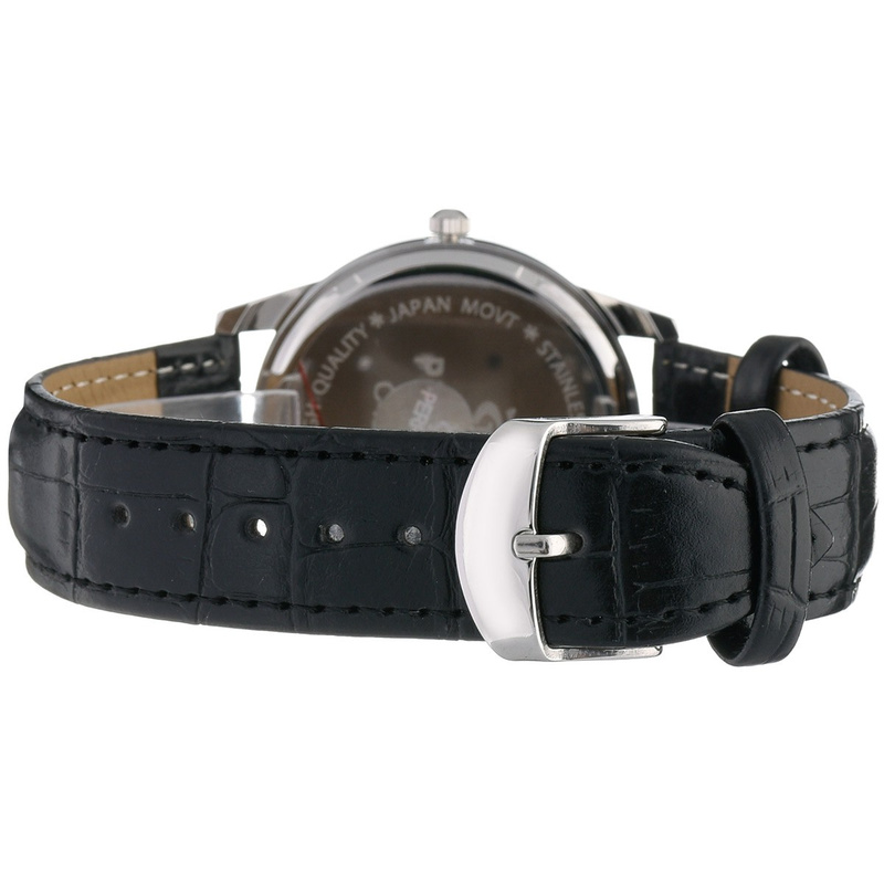 Herren Quarzuhr mit klassischem Lederarmband in Weiß und Silber C426