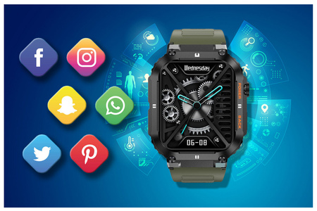 SMARTWATCH MĘSKI Gravity GT6-6 - WYKONYWANIE POŁĄCZEŃ, MONITOR SNU (sg020f)