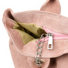 Powder pink Italian suede leather A4 shopper bag T49