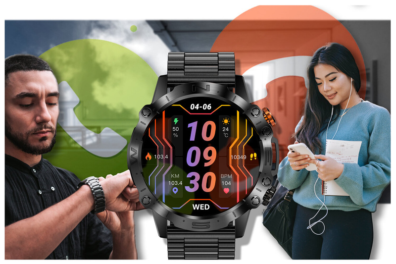 SMARTWATCH MĘSKI GRAVITY GT20-2 - AMOLED, DODATKOWY PASEK (sg024b)