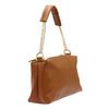 Women's leather shoulder messenger bag with chain