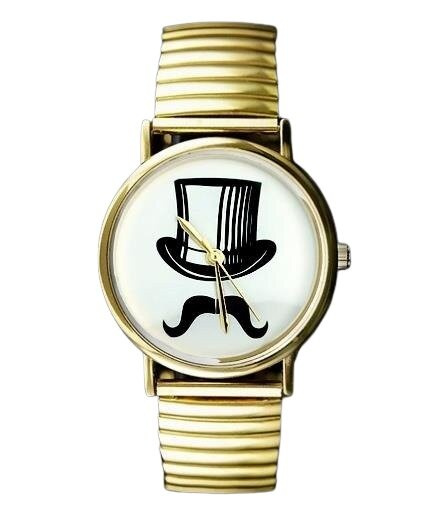 WOMEN'S WATCH CYLINDER, Moustache - asox (zx580c)