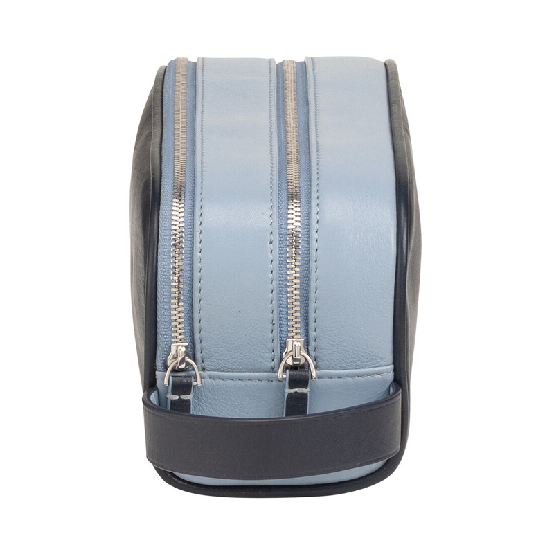 Toiletry bag for travels Colorful Thani by DUDU in soft coloured leather with double zipper. Versatile wash bag, ideal for travelling in style and functionality.