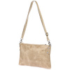 Damen kleine formelle Lederhandtasche beige croko soft postbag X53