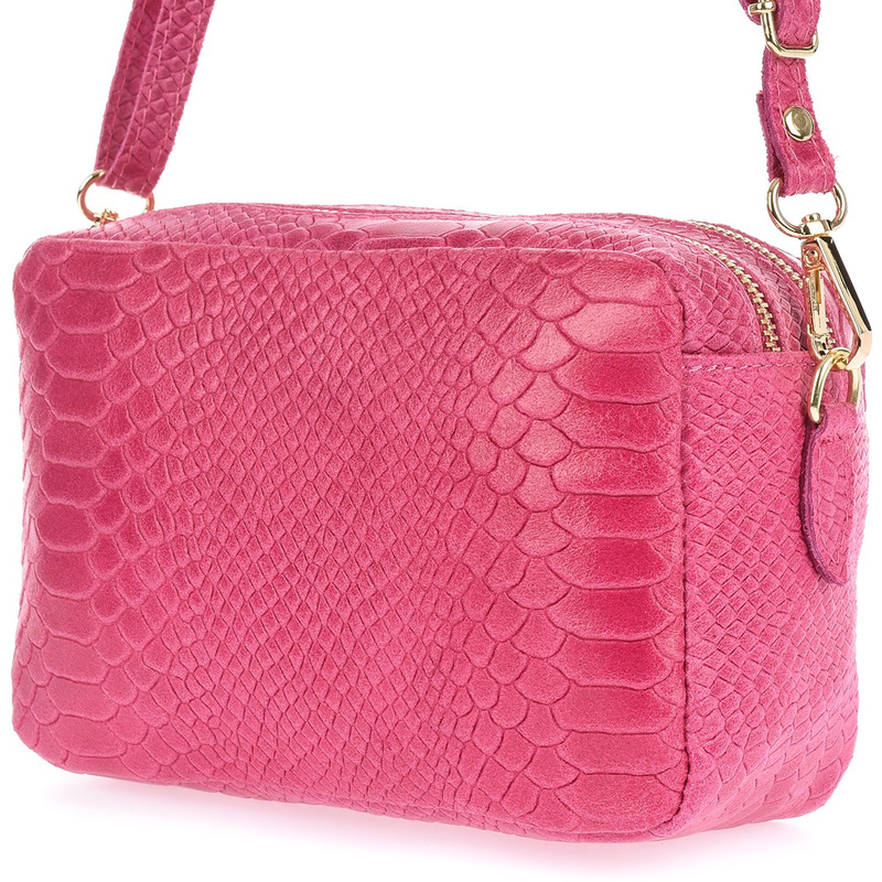 Fucsia geantă poștală de damă din piele croco italian trunchi Baltimore P12