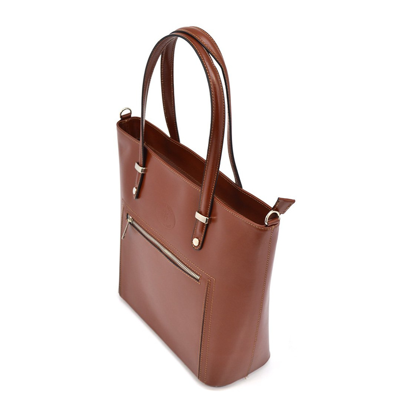 Classic leather shopper shoulder bag