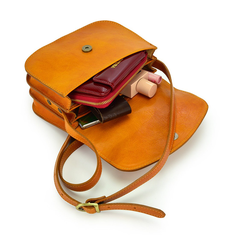 A unique beautiful leather women's messenger bag