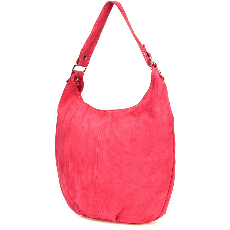 Fuchsia suede women's A4 leather handbag bag K50