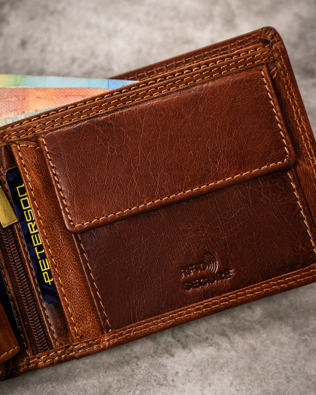 Leather wallet RFID PETERSON PTN N992-EBS