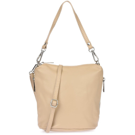 Handtasche Leder kleine Posttasche Italienisch Leder beige T85