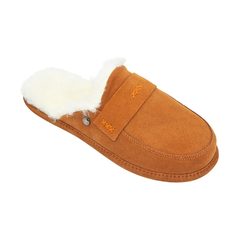 Women's sheepskin leather slippers