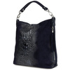 Navy blue suede leather shopper bag W10