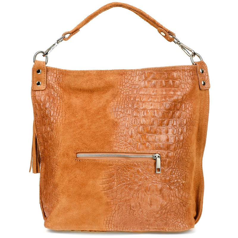 Camel suede leather shopper bag W10