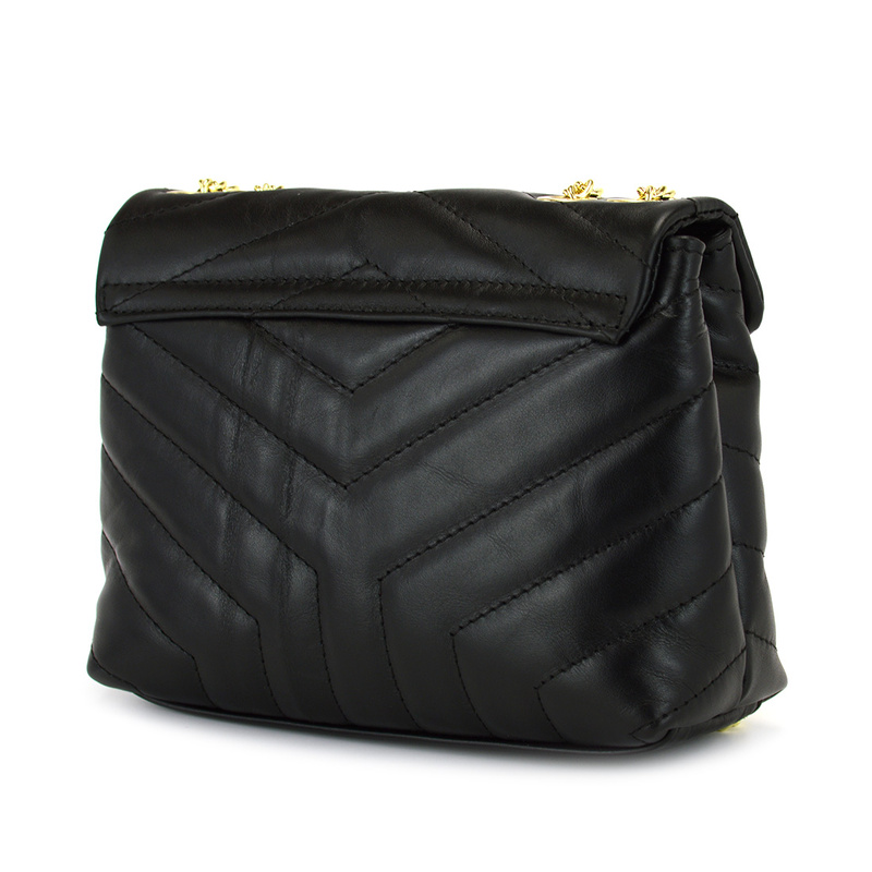 Elegant quilted leather women's messenger bag