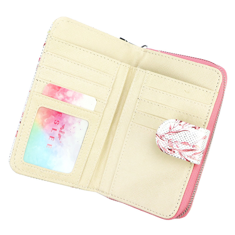 Women's roomy wallet with flowers in eco leather by Eslee