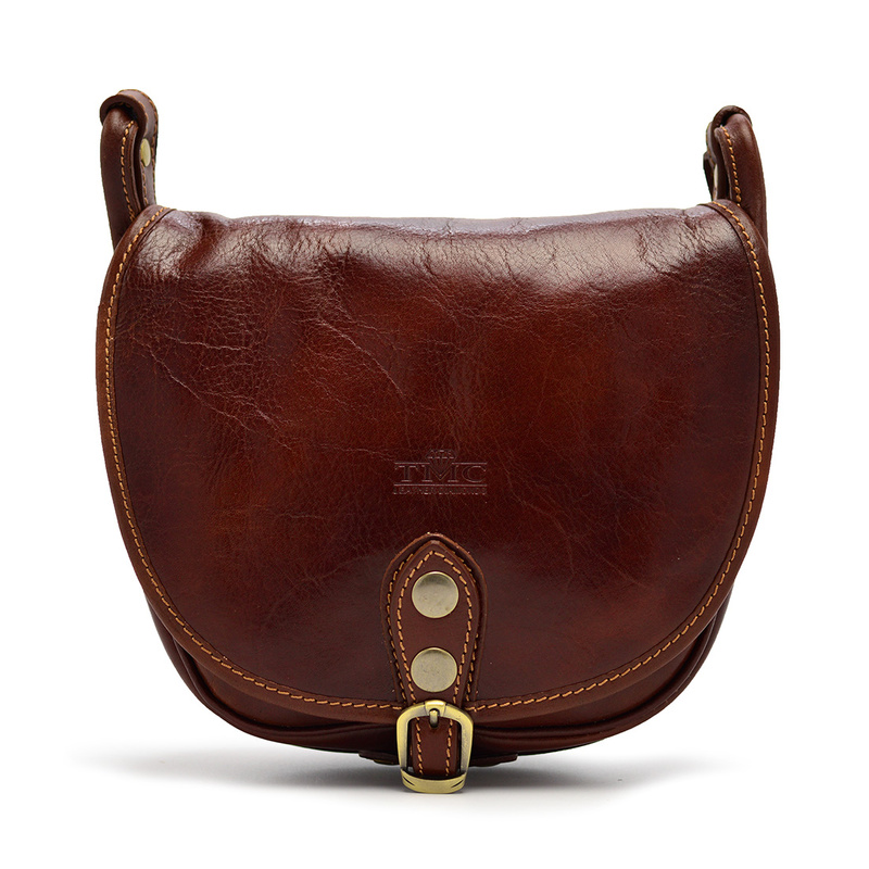 Small Leather Messenger Bag for Women in Retro Style