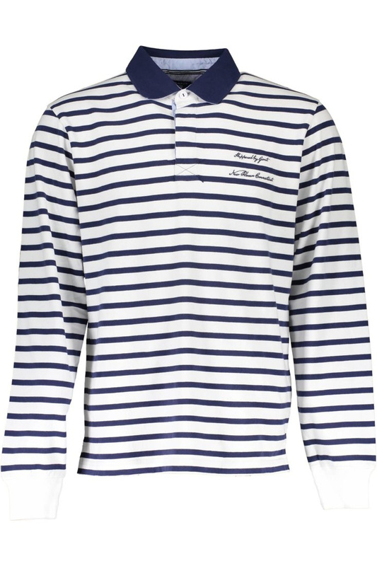 GANT WHITE MEN&#39;S LONG SLEEVE POLO