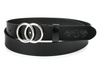 Beltimore leather women's black nickel-free belt 3 cm U69 : Colors - black, Strap size - r.80-95 cm