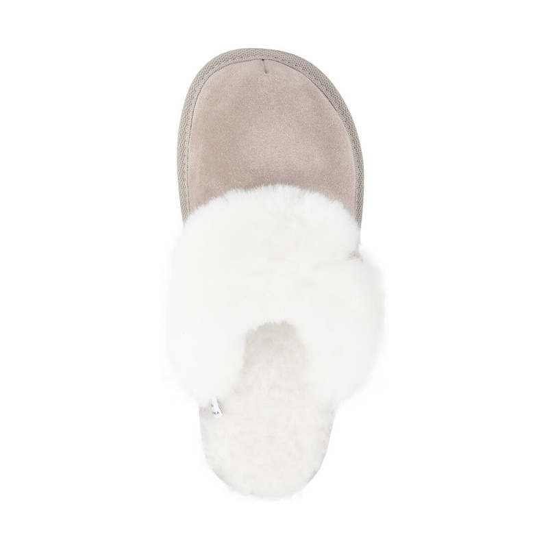 Fluffy sheepskin home slippers for women