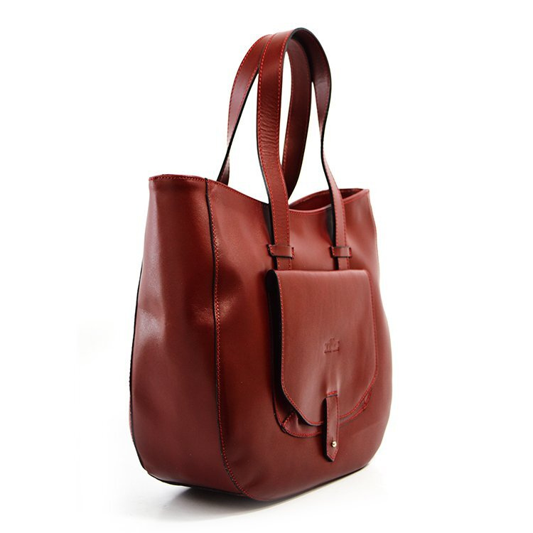 Leather shoulder bag large women's shopperbag