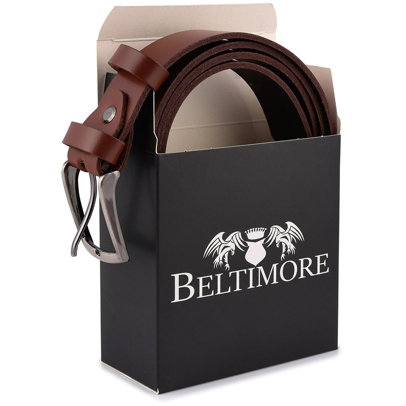 Beltimore leather men's brown narrow belt E16 : Colors - brown, beige, Strap size - r.150-165 cm