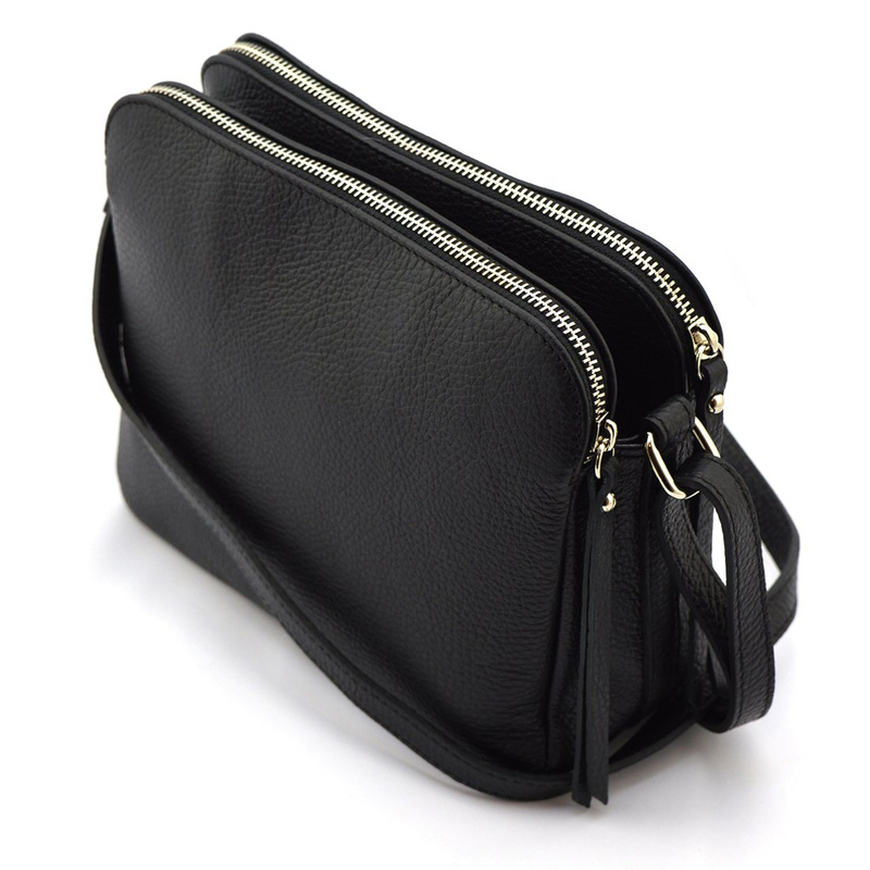 Large, elegant women's leather shoulder bag