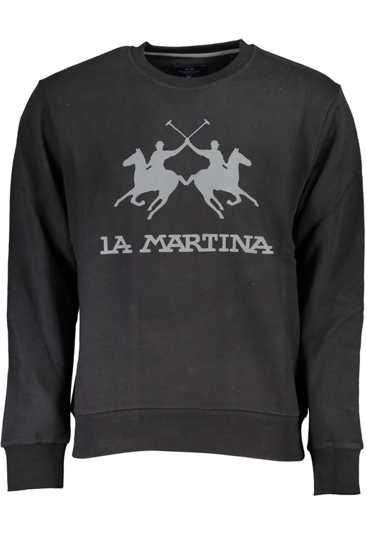 LA MARTINA BLACK MEN&#39;S ZIPLESS SWEATSHIRT