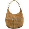 Vera Pelle suede leather handbag large A4 taupe K51