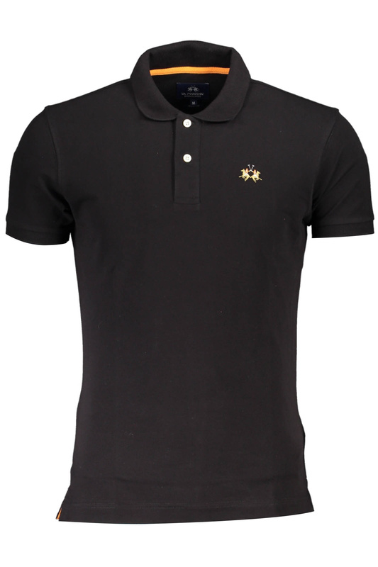 LA MARTINA MEN&#39;S BLACK SHORT SLEEVED POLO SHIRT