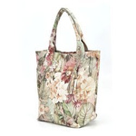 Large women's leather shopper bag with flowers