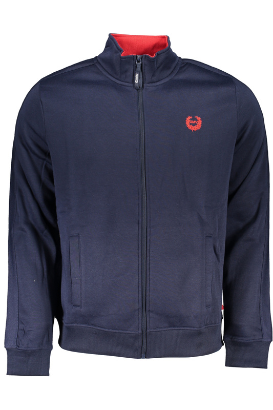 GIAN MARCO VENTURI MEN&#39;S BLUE ZIP SWEATSHIRT