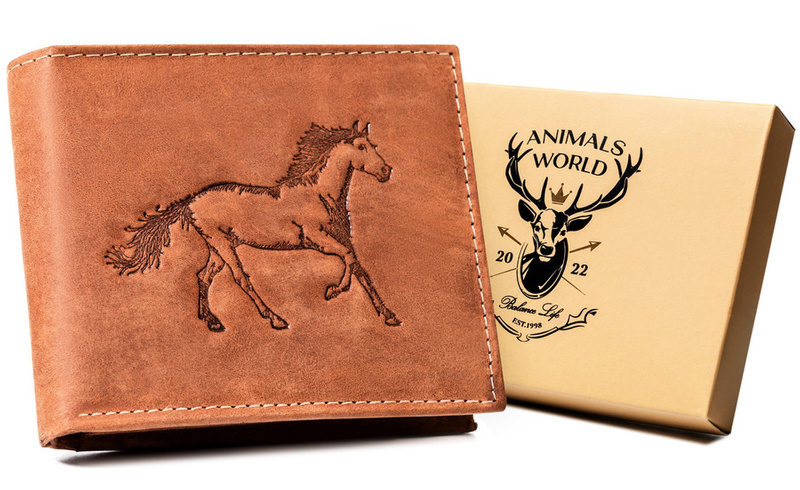 Leather wallet RFID ALWAYS WILD N992-CHM HORSE