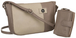 Torba skórzana+portfel PTN CF4-DS B.Beige-L.Beige