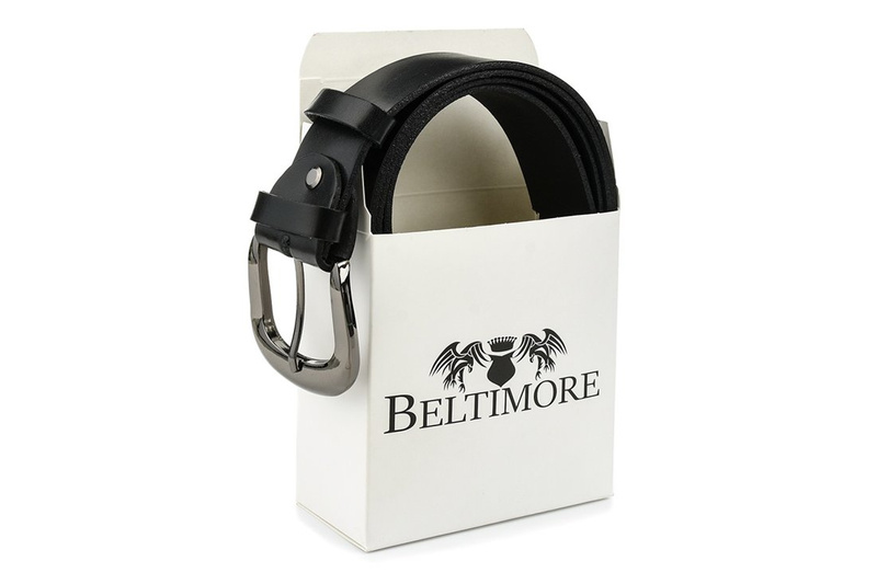 Beltimore leather women's pants belt 4 cm black A73: colors - black, stripes - r. 80-95 cm