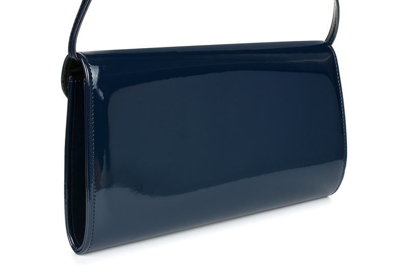 Navy blue lacquered women's evening clutch bag BELTIMORE M78