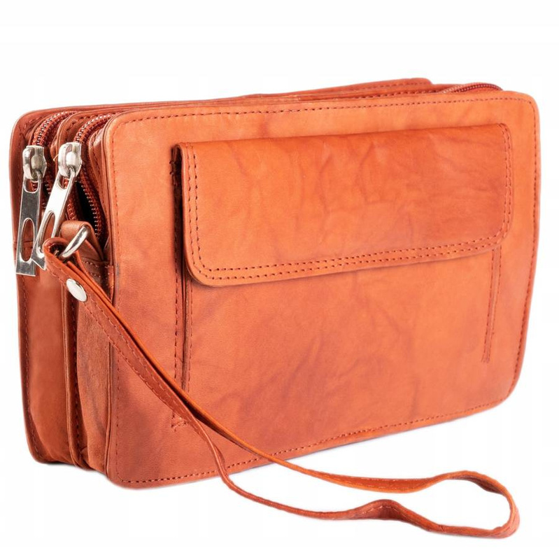 Two -chamber men's leather sachet