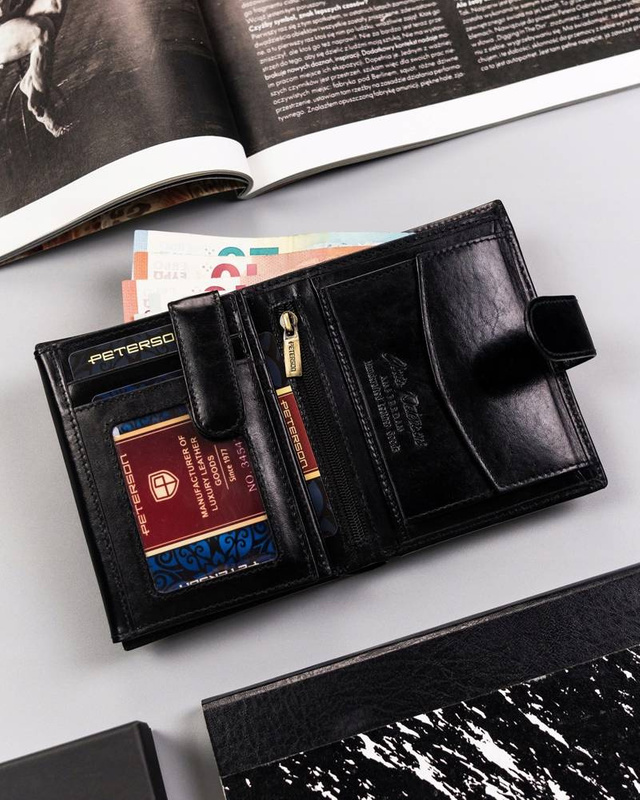 Leather wallet RFID PETERSON PTN 22309L-VT-T